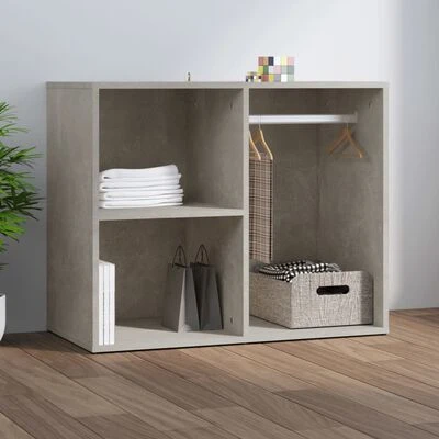 VidaXL Armoire de dressing Gris béton 80x40x65 cm Bois d'ingénierie 2 VidaXL Armoire de dressing Gris béton 80x40x65 cm Bois d'ingénierie – Image 2