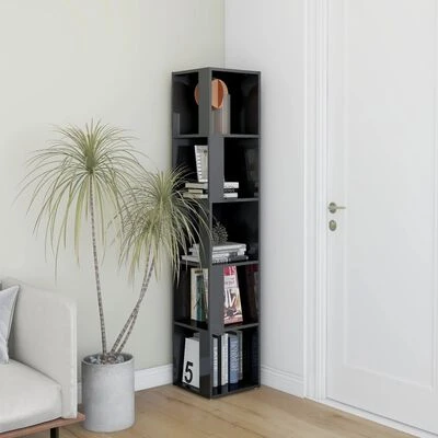 VidaXL Armoire d'angle Gris brillant 33x33x164,5 cm Aggloméré 2 VidaXL Armoire d'angle Gris brillant 33x33x164,5 cm Aggloméré – Image 2