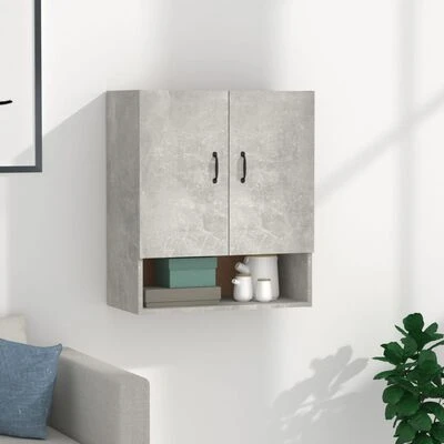 VidaXL Armoire murale Gris béton 60x31x70 cm Bois d'ingénierie 2 VidaXL Armoire murale Gris béton 60x31x70 cm Bois d'ingénierie – Image 2
