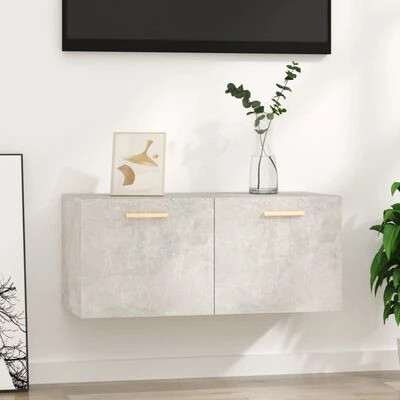 VidaXL Armoire murale Gris béton 80x35x36,5 cm Bois d'ingénierie 2 VidaXL Armoire murale Gris béton 80x35x36,5 cm Bois d'ingénierie – Image 2