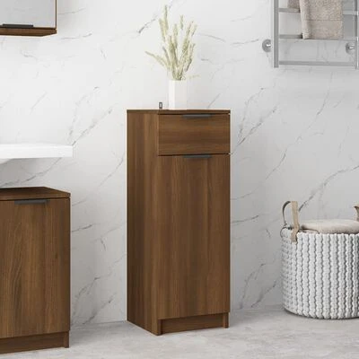 VidaXL Armoire de bain Chêne marron 32x34x90 cm Bois d'ingénierie 2 VidaXL Armoire de bain Chêne marron 32x34x90 cm Bois d'ingénierie – Image 2