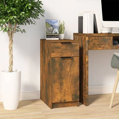 VidaXL Armoire de bureau Chêne fumé 33,5x50x75 cm Bois d'ingénierie 2 VidaXL Armoire de bureau Chêne fumé 33,5x50x75 cm Bois d'ingénierie – Image 2