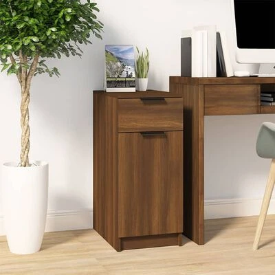 VidaXL Armoire de bureau Chêne Marron 33,5x50x75 cm Bois d'ingénierie 2 VidaXL Armoire de bureau Chêne Marron 33,5x50x75 cm Bois d'ingénierie – Image 2