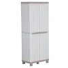 VidaXL Armoire de rangement avec 2 portes 68x39x170cm Gris clair/beige