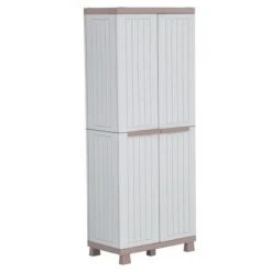 VidaXL Armoire de rangement avec 2 portes 68x39x170cm Gris clair/beige