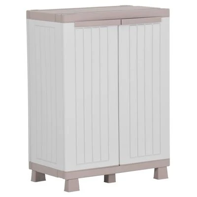 VidaXL Armoire de rangement et 2 portes 68x39x91,5 cm Gris clair/beige 1 VidaXL Armoire de rangement et 2 portes 68x39x91,5 cm Gris clair/beige
