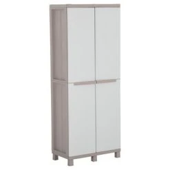 VidaXL Armoire de rangement et 2 portes 68x37,5x170cm Gris clair/beige