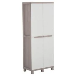 VidaXL Armoire de rangement et 2 portes 68x37,5x170cm Gris clair/beige