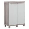 VidaXL Armoire de rangement 2 portes 68x37,5x91,5 cm Gris clair/beige