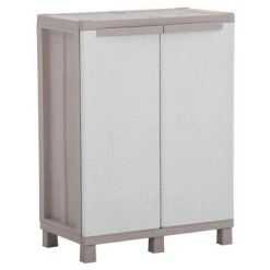 VidaXL Armoire de rangement 2 portes 68x37,5x91,5 cm Gris clair/beige