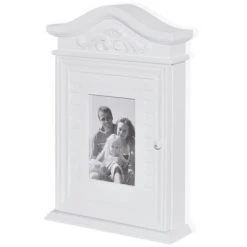 VidaXL Armoire à clés avec cadre photo Blanc