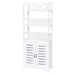 VidaXL Armoire de salle de bain Albuquerque Bois Blanc 46x24x117,5 cm