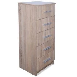 VidaXL Commode haute Aggloméré 41 x 35 x 106 cm Chêne