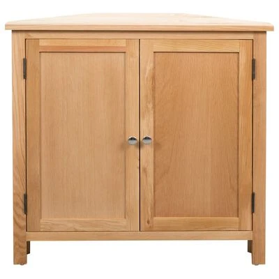 VidaXL Armoire d'angle 80 x 33,5 x 78 cm Bois de chêne massif 2 VidaXL Armoire d'angle 80 x 33,5 x 78 cm Bois de chêne massif – Image 2