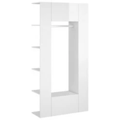 VidaXL Armoires de couloir 2 pcs Blanc brillant Bois d'ingénierie