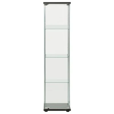 VidaXL Armoire de rangement Verre trempé Noir 2 VidaXL Armoire de rangement Verre trempé Noir – Image 2