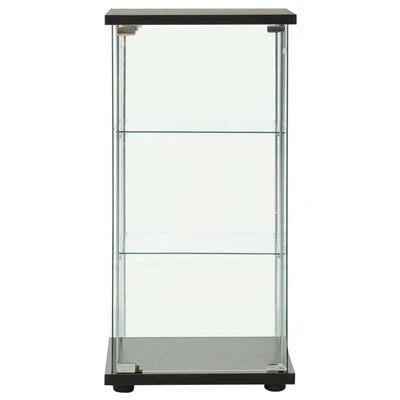 VidaXL Armoire de rangement Verre trempé Noir 2 VidaXL Armoire de rangement Verre trempé Noir – Image 2