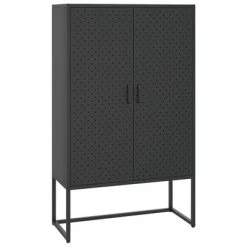 VidaXL Buffet haut Noir 80x35x135 cm Acier