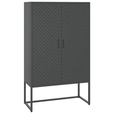 VidaXL Buffet haut Anthracite 80x35x135 cm Acier 1 VidaXL Buffet haut Anthracite 80x35x135 cm Acier