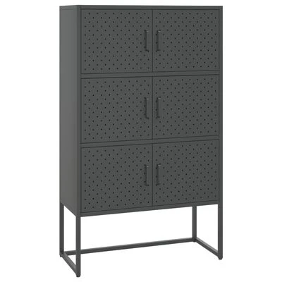 VidaXL Buffet haut Anthracite 80x35x135 cm Acier 1 VidaXL Buffet haut Anthracite 80x35x135 cm Acier