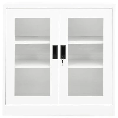 VidaXL Armoire de bureau Blanc 90x40x90 cm Acier 2 VidaXL Armoire de bureau Blanc 90x40x90 cm Acier – Image 2