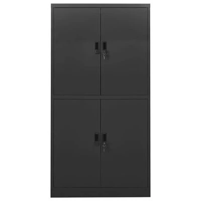 VidaXL Armoire de bureau Anthracite 90x40x180 cm Acier 2 VidaXL Armoire de bureau Anthracite 90x40x180 cm Acier â Image 2