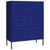 VidaXL Armoire à tiroirs Bleu marine 80x35x101,5 cm Acier
