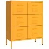 VidaXL Armoire à tiroirs Jaune moutarde 80x35x101,5 cm Acier