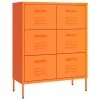 VidaXL Armoire à tiroirs Orange 80x35x101,5 cm Acier