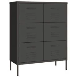 VidaXL Armoire à tiroirs Anthracite 80x35x101,5 cm Acier