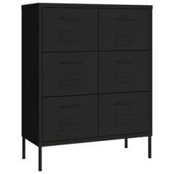 VidaXL Armoire à tiroirs Noir 80x35x101,5 cm Acier