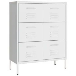 VidaXL Armoire à tiroirs Blanc 80x35x101,5 cm Acier