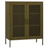 VidaXL Armoire de rangement Vert olive 80x35x101,5 cm Acier