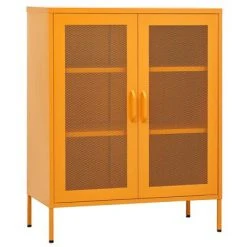 VidaXL Armoire de rangement Jaune moutarde 80x35x101,5 cm Acier