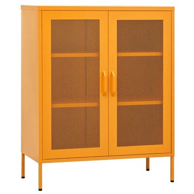 VidaXL Armoire de rangement Jaune moutarde 80x35x101,5 cm Acier 1 VidaXL Armoire de rangement Jaune moutarde 80x35x101,5 cm Acier