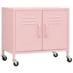 VidaXL Armoire de rangement Rose 60x35x49 cm Acier