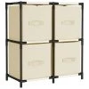 VidaXL Armoire de rangement 4 paniers en tissu Crème 63x30x71 cm Acier