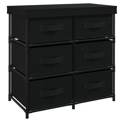 VidaXL Armoire de rangement avec 6 tiroirs 55x29x55 cm Noir Acier 1 VidaXL Armoire de rangement avec 6 tiroirs 55x29x55 cm Noir Acier