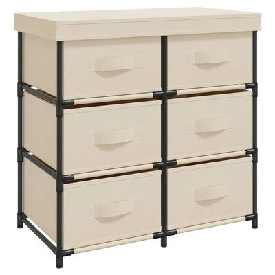 VidaXL Armoire de rangement avec 6 tiroirs 55x29x55 cm Crème Acier 1 VidaXL Armoire de rangement avec 6 tiroirs 55x29x55 cm Crème Acier