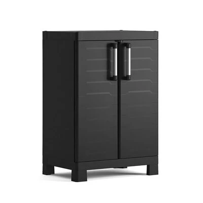 Keter Armoire de rangement basse Detroit Noir 1 Keter Armoire de rangement basse Detroit Noir