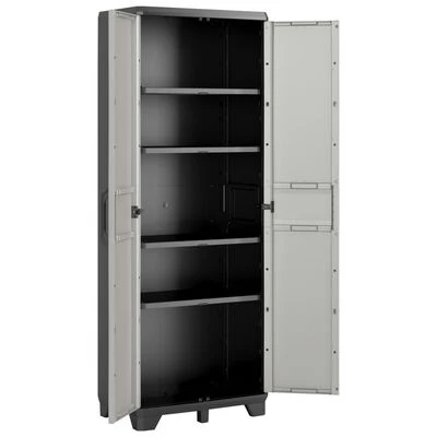 Keter Armoire de rangement avec étagères Gear Noir et gris 182 cm 2 Keter Armoire de rangement avec étagères Gear Noir et gris 182 cm – Image 2