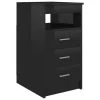 VidaXL Armoire à tiroirs Noir brillant 40x50x76 cm Bois d'ingénierie