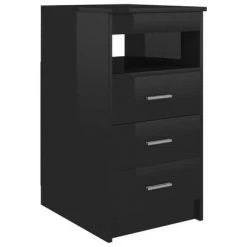 VidaXL Armoire à tiroirs Noir brillant 40x50x76 cm Bois d'ingénierie