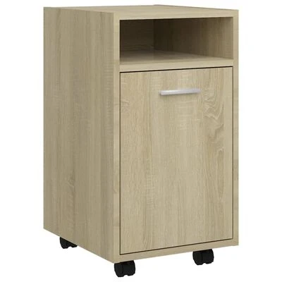 VidaXL Armoire latérale avec roues Chêne Sonoma 33x38x60 cm Aggloméré 1 VidaXL Armoire latérale avec roues Chêne Sonoma 33x38x60 cm Aggloméré