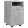 VidaXL Armoire latérale avec roues Gris béton 33x38x60 cm Aggloméré