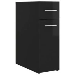 VidaXL Armoire d'apothicaire Noir brillant 20x45,5x60 cm Aggloméré