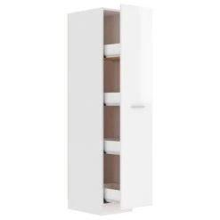 VidaXL Armoire d'apothicaire Blanc brillant 30x42,5x150 cm Aggloméré