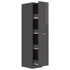 VidaXL Armoire d'apothicaire Gris brillant 30x42,5x150 cm Aggloméré
