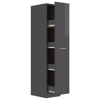 VidaXL Armoire d'apothicaire Gris brillant 30x42,5x150 cm Aggloméré 1 VidaXL Armoire d'apothicaire Gris brillant 30x42,5x150 cm Aggloméré