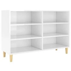 VidaXL Buffet Blanc brillant 103,5x35x70 cm Aggloméré